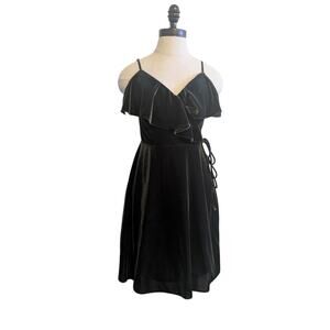 Baily 44 faux wrap green‎ velvet mini dress size small